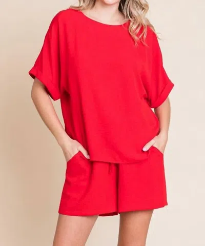 Jodifl Solid Loungewear Set In Red