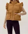 Jodifl Solid Puffer Vest In Toffee In Brown