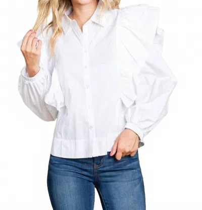 Jodifl Solid Top With Collared Neck In White