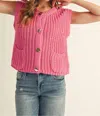 Jodifl Stepping Into Fall Sweater Vest In Hot Pink In Pink