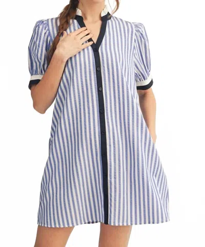 Jodifl Striped Shift Dress In Blue In Multi
