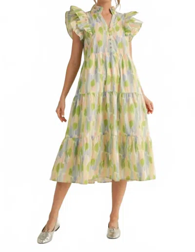 Jodifl Sunday Best Midi Dress In Lavender/green In Multi