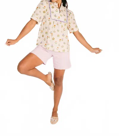 Jodifl Sunday Garden Top In Cream In Pink