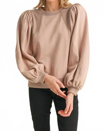 Jodifl Sutton Puff Sleeve Top In Mauve In Brown