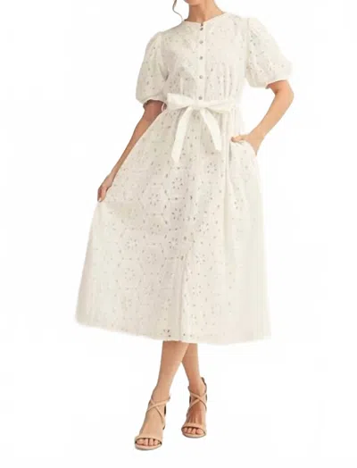 Jodifl Sweet Magnolia Eyelet Dress In White In Neutral
