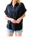 Jodifl Sweet Simplicity Button Down Blouse In Black In Black