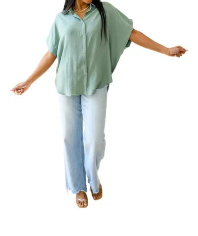 Jodifl Sweet Simplicity Button Down Blouse In Sage In Green