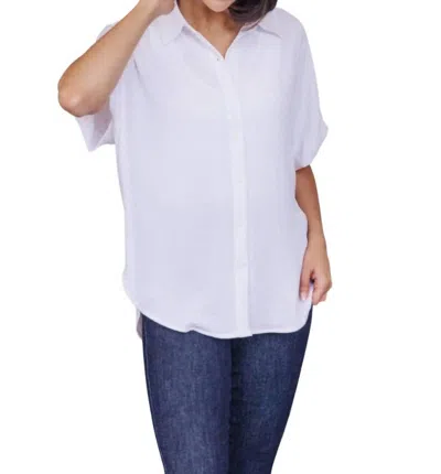 Jodifl Sweet Simplicity Button Down Blouse In White