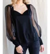 Jodifl Sweetheart Neck Top In Black In Black