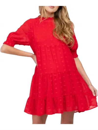 Jodifl Swiss Dot Tiered Dress In Black