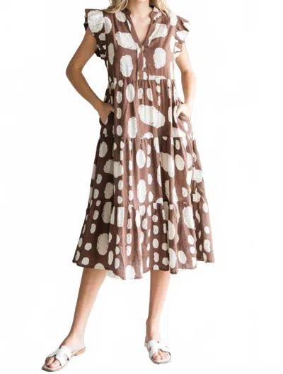 Jodifl Take It Or Leave It Dress In Brown In Multi