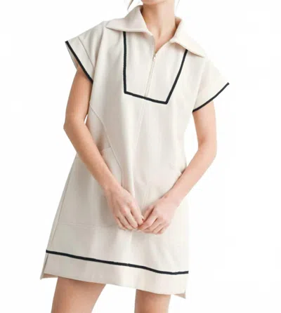 Jodifl Textured Collared Dress In Cream In White