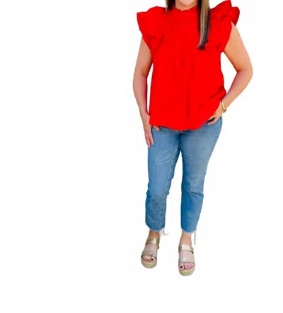 Jodifl The Cherry Top In Solid Red