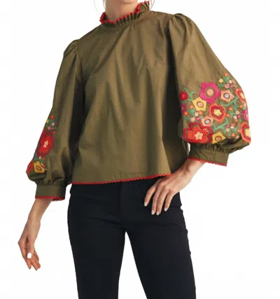 Jodifl The Poppy Lane Blouse In Olive In Green
