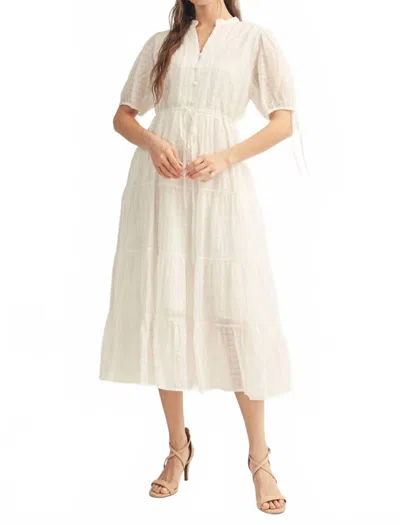 Jodifl Tiered Drawstring Dress In White In Neutral