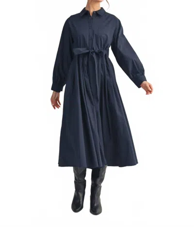 Jodifl Tina Long Sleeve Dress In Navy In Multi