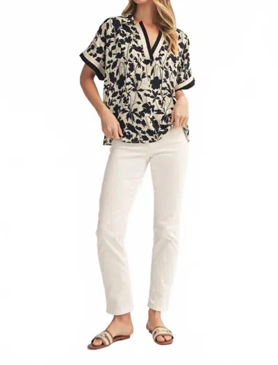 Jodifl Travel The World Blouse In Multi In Black