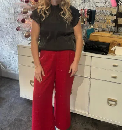 Jodifl Tweed Check Pants With Pockets In Red