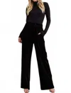Jodifl Vanessa Wide Leg Velvet Pants In Black In Black