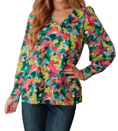 Jodifl Vantage Point V-neck Blouse In Multi