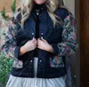 Jodifl Velvet Floral Jacket In Black