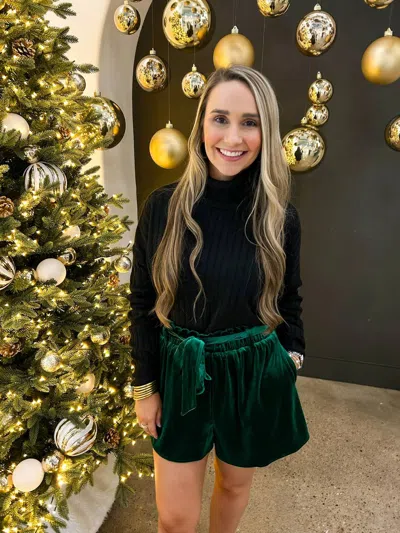 Jodifl Velvet Shorts In Green