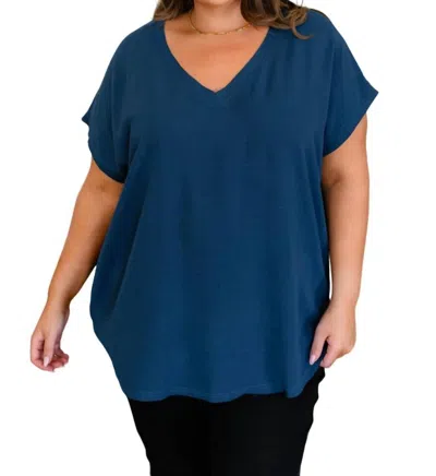Jodifl Very Much Needed V-neck Top In Teal In Blue