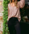 Jodifl Vivian Satin Blouse In Animal Print In Multi