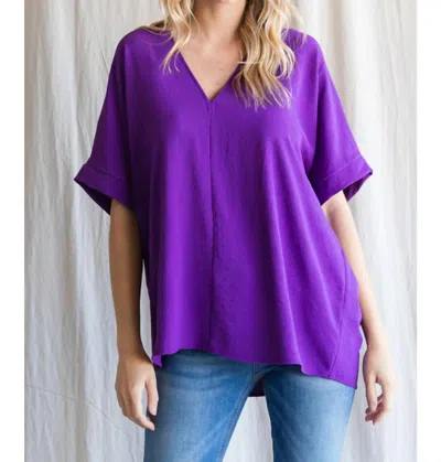 Jodifl V-neck Shift Top In Purple