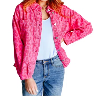 Jodifl Wild At Heart Animal Print Shirt In Pink