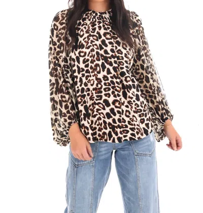 Jodifl Wild Whispers Leopard Top In Brown