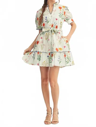 Jodifl Wildflower Belted Mini Dress In Cream Floral In Multi