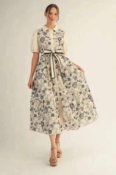 Jodifl Willowbrook Midi Dress In Beige In Neutral
