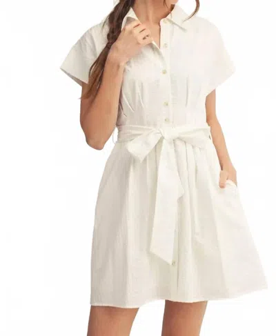 Jodifl Winter Button Down Mini Dress In White