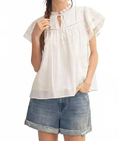 Jodifl Women's Angel Whisper Ruffle Lace Top In White