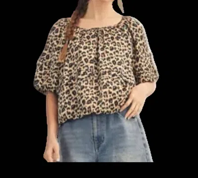 Jodifl Women's Print Short Sleeve Top In Animal In Animal Print