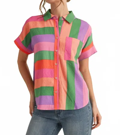 Jodifl Women's Striped Button Up Top In Multicolor