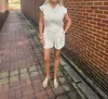 Jodifl Zippered Romper In Taupe