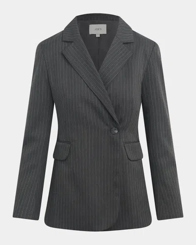 Joe & Apos;s Jeans Mecah Pinstripe Double-breasted Blazer In Charcoal P