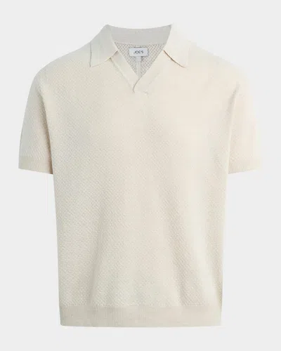 Joe & Apos;s Jeans Men & Apos;s Cotton Knit Short-sleeve Polo Sweater In White