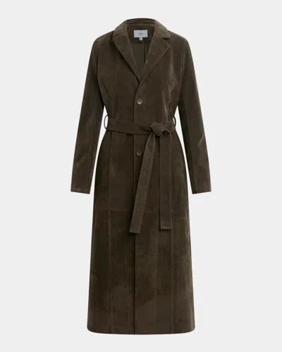 Joe & Apos;s Jeans The Faux-suede Long Coat In Olive