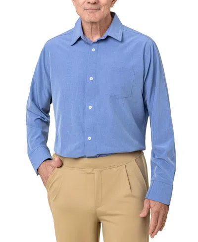 Joe & Bella Men's Adaptive Relaxed Fit Magnetic Button-down Shirt In Heathered Blue