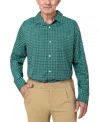 Joe & Bella Men's Adaptive Slim-fit Magnetic Button-down Shirt In Green Check