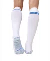 Joe & Bella Men's Unisex Extra-wide Fit Compression Socks With Grips In White
