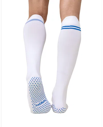 Joe & Bella Men's Unisex Extra-wide Fit Compression Socks With Grips In White