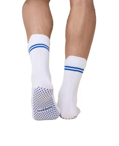 Joe & Bella Men's Unisex Gripper Socks With Anti-slip Traction In White