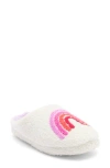 Joe Boxer Faux Shearling Rainbow Clog Slipper In Purple