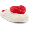 Joe Boxer Happy Strawberry Faux Fur Slipper In White