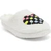 Joe Boxer Micro Sherpa Heart Clog Womens Memory Foam Clog Slippers In White