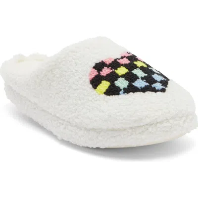 Joe Boxer Heart Faux Shearling Slipper In White
